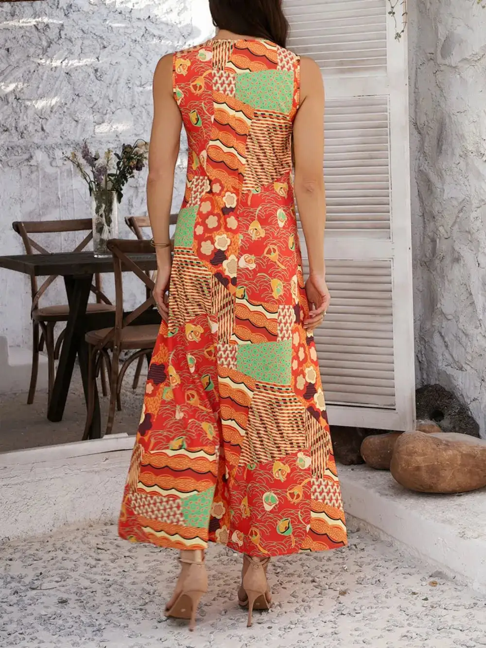 Relaxed Soft Maxi Printed Dress