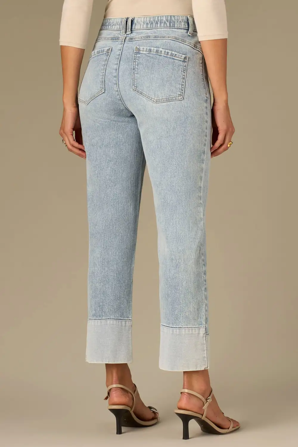 High Rise Round Up Boyfriend Plus Size Jeans