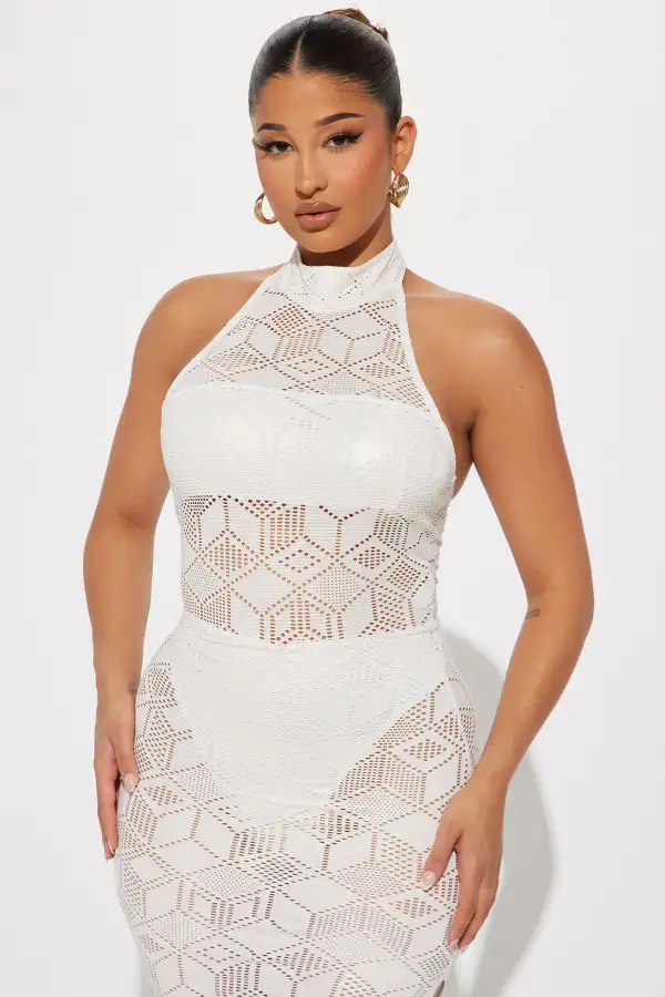 Angelica Metallic Maxi Dress - White