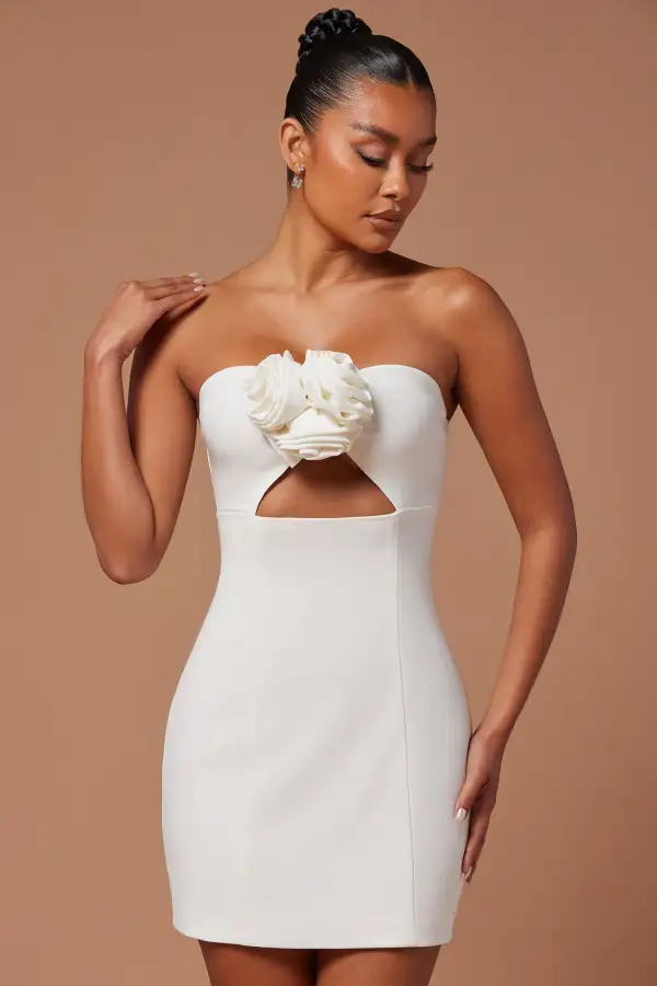 Sophia Grace Rose Mini Dress - White