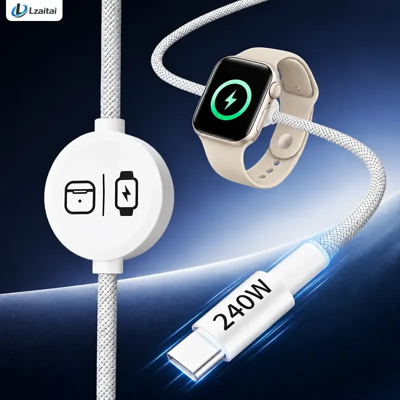 240W Fast Charging Cable Apple Watch iWatch Wireless Magnetic Round Data Cable