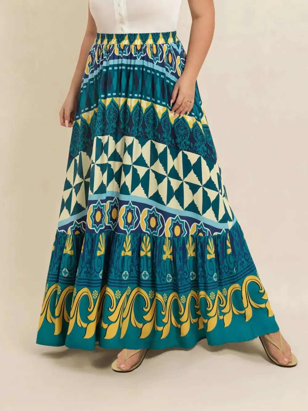 Printed Printed Maxi Skirt