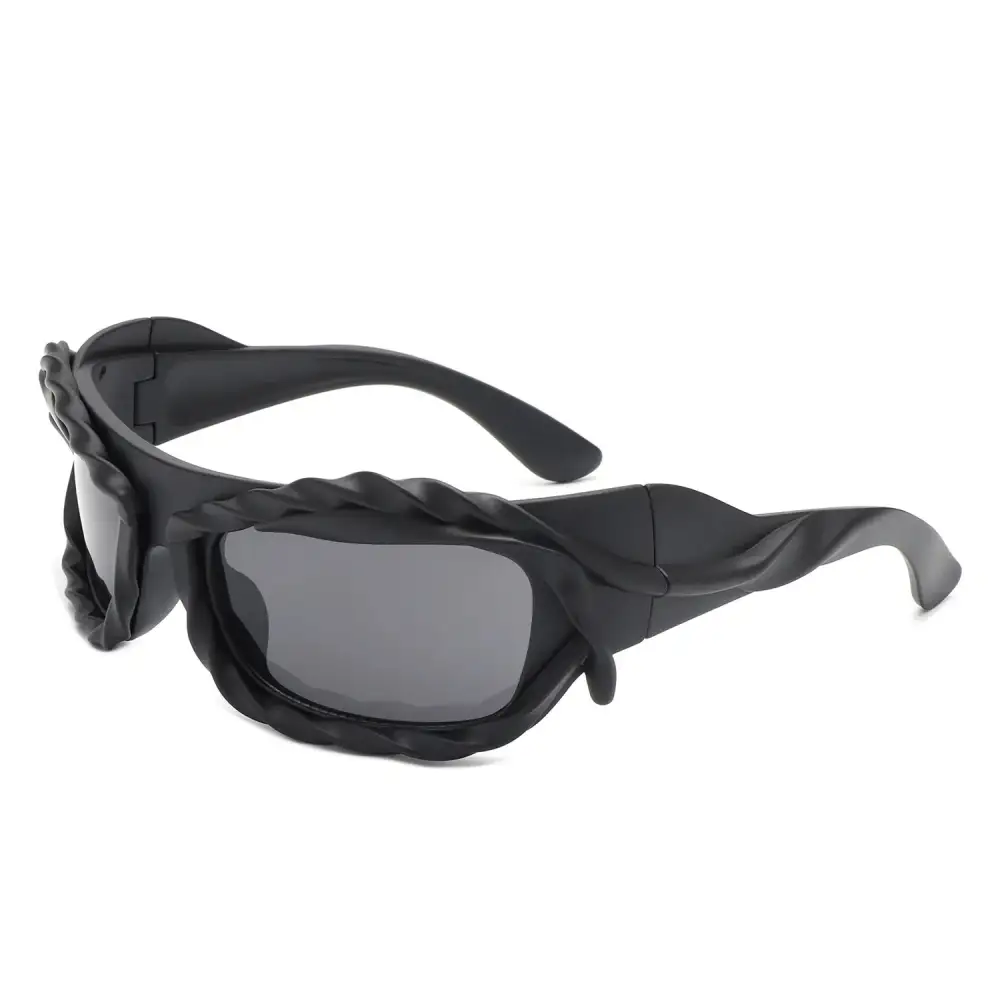 Glossy Rectangle Frame Sunglasses