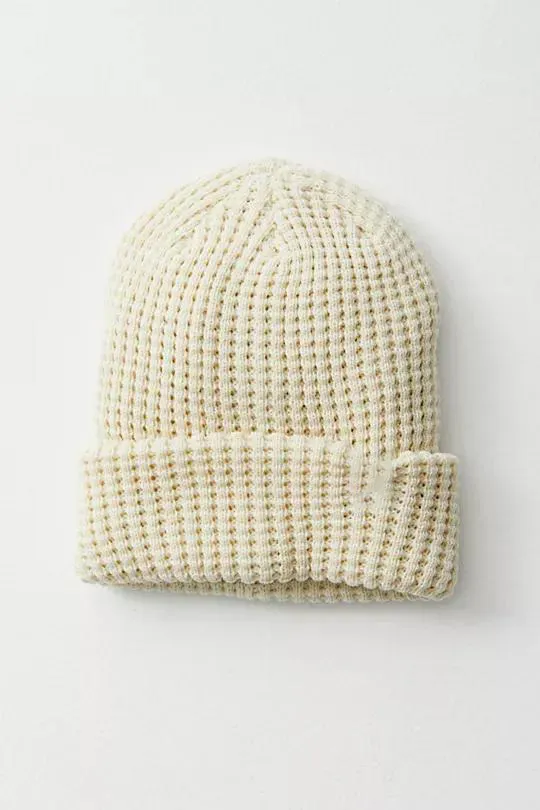 Creamy Waffle - Knit Cuffed Beanie