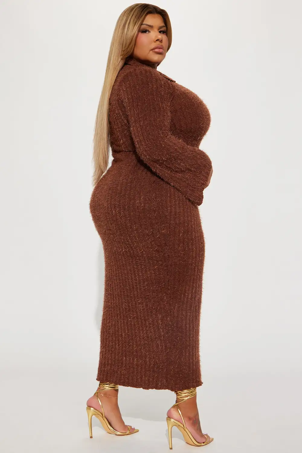 Jordyn Sweater Maxi Dress - Brown