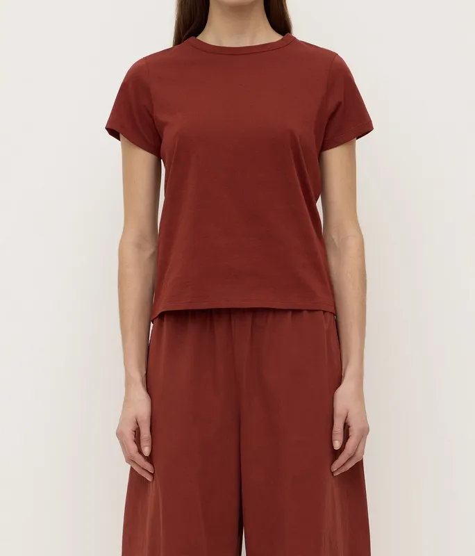 Russet Lightweight Cropped Cotton Tee