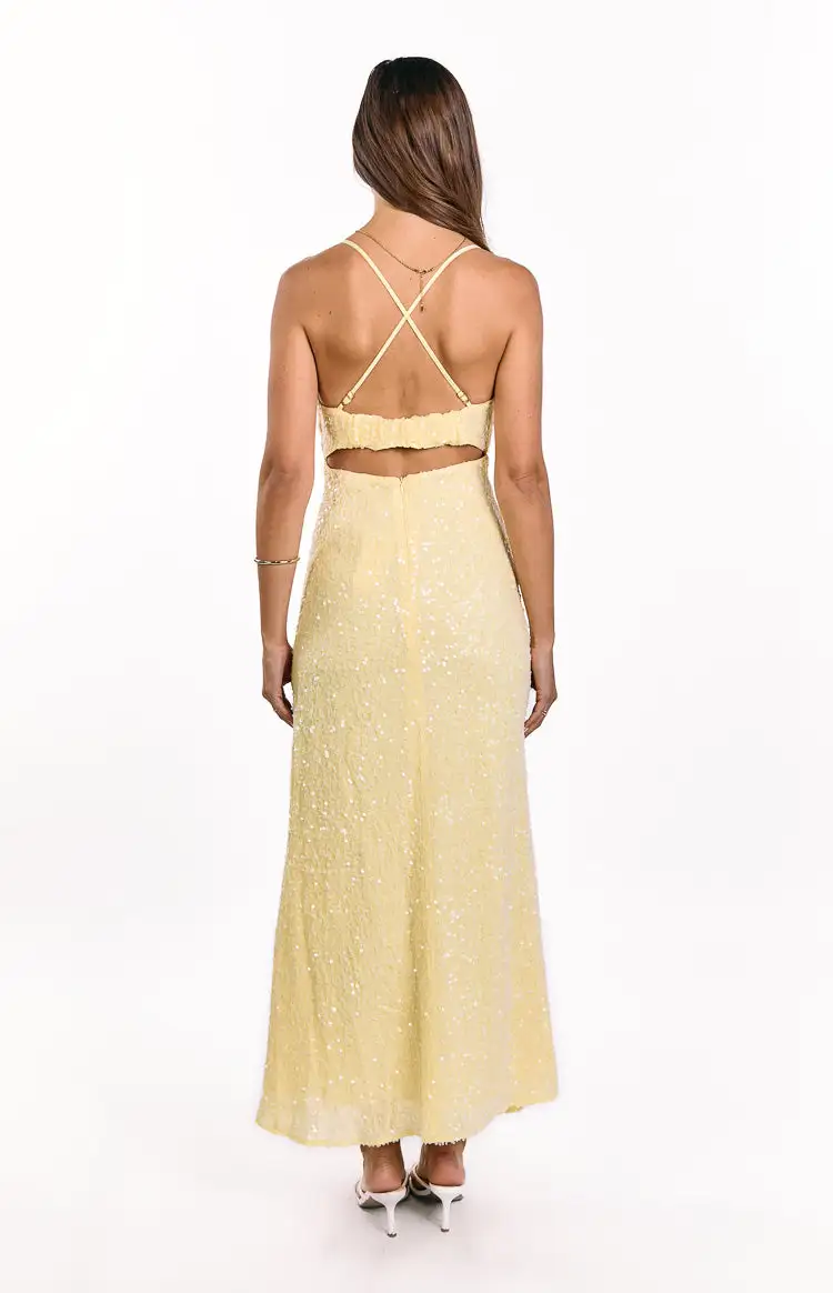 V Neck Cut Out Backless Maxi Dress