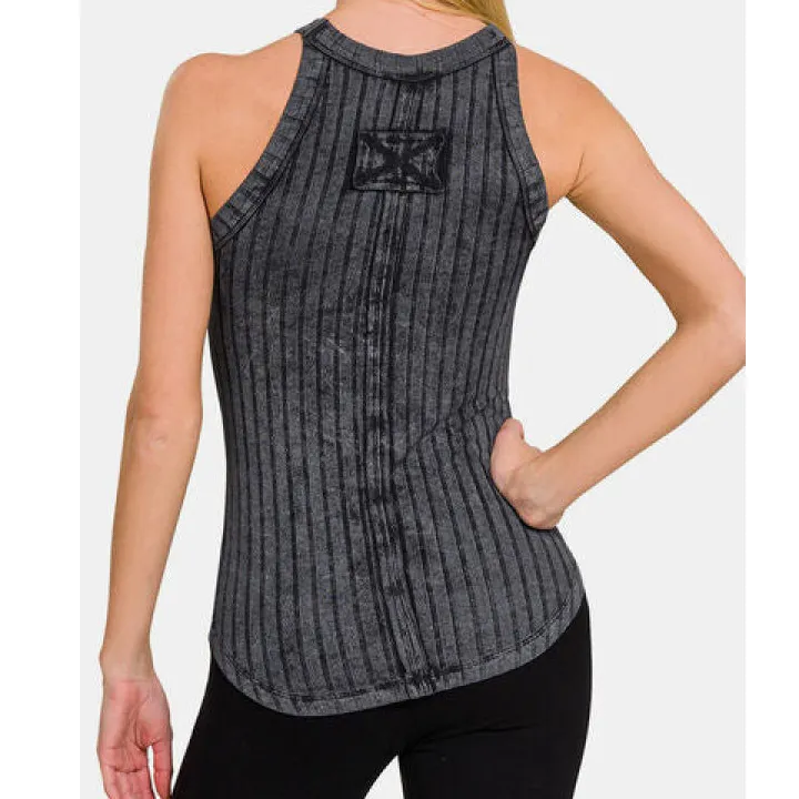 Ribbed Grecian Neck Tank