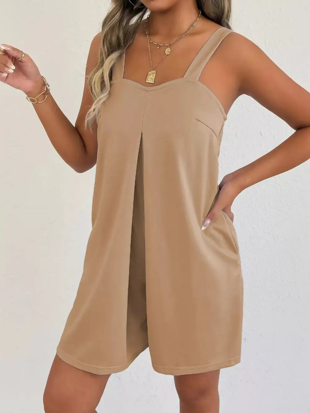 Pocket Sleeveless Romper