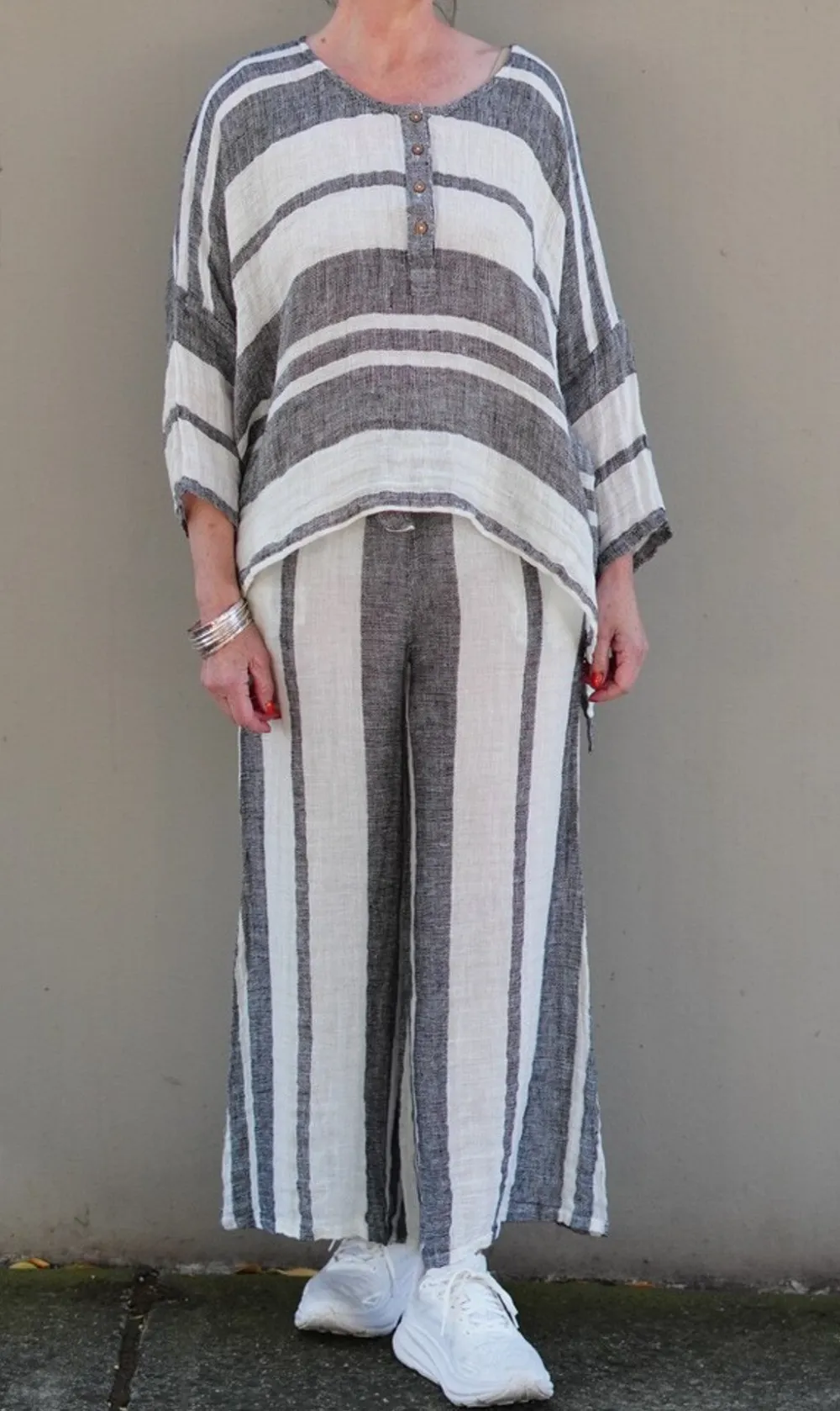 Alessa Wide Leg Pants Stripes