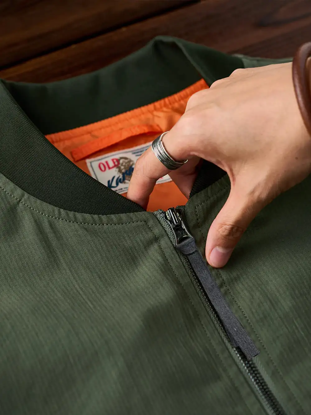 Men'S Zip Front Pocketed Bomber Jacket