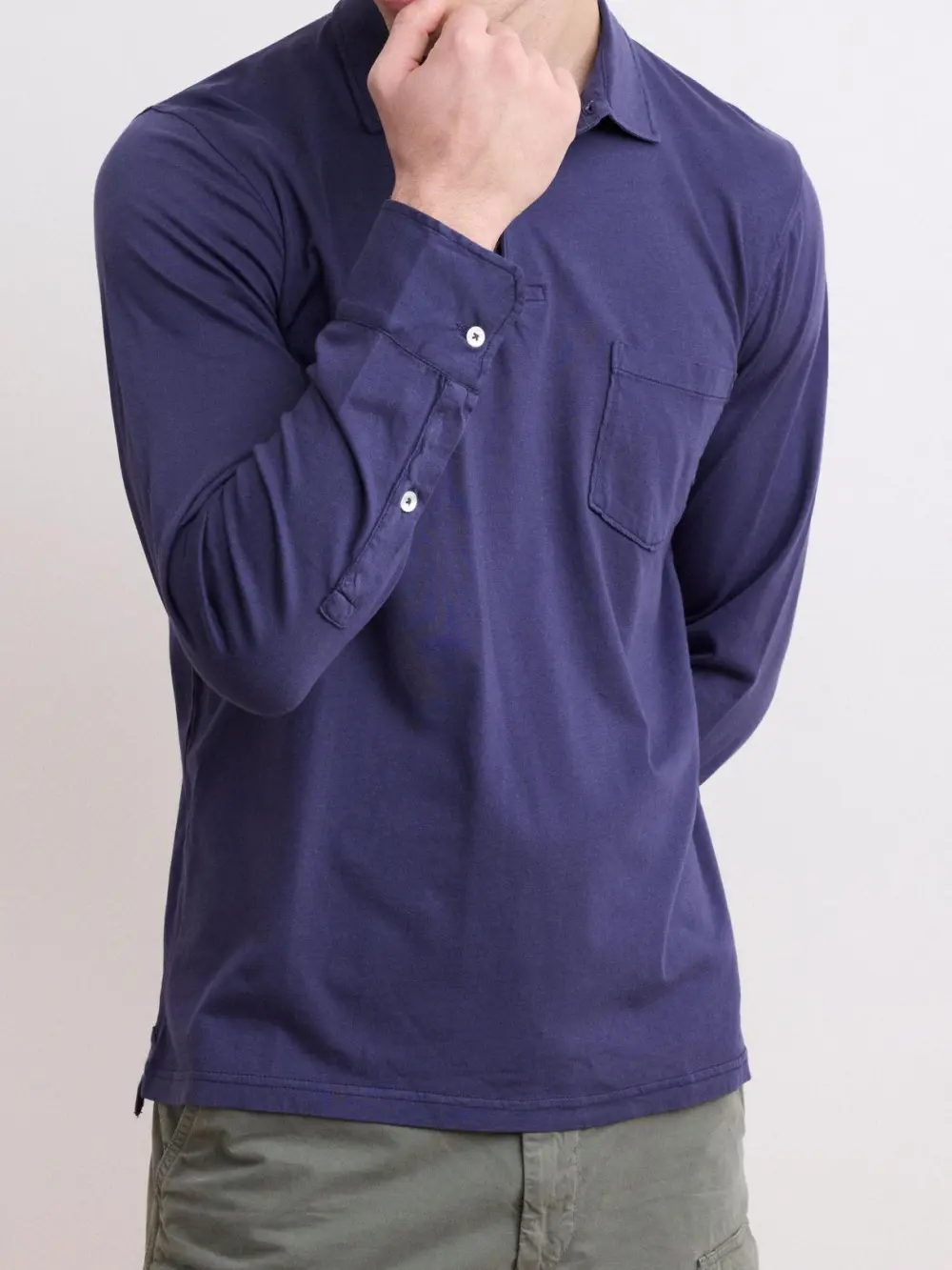 Comfortable Casual Breathable Soft Bule Polo Shirt