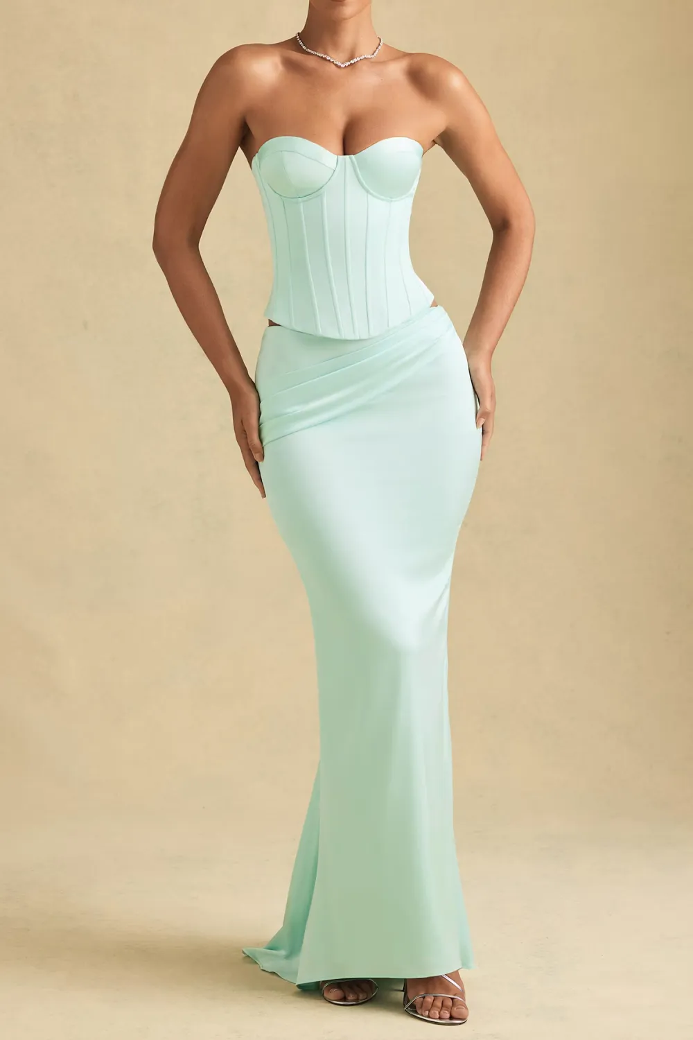 Solid Color Maxi Asymmetric Low Waist Skirt