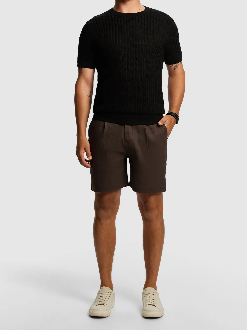 Textured Knit Short Sleeve T-Shirt