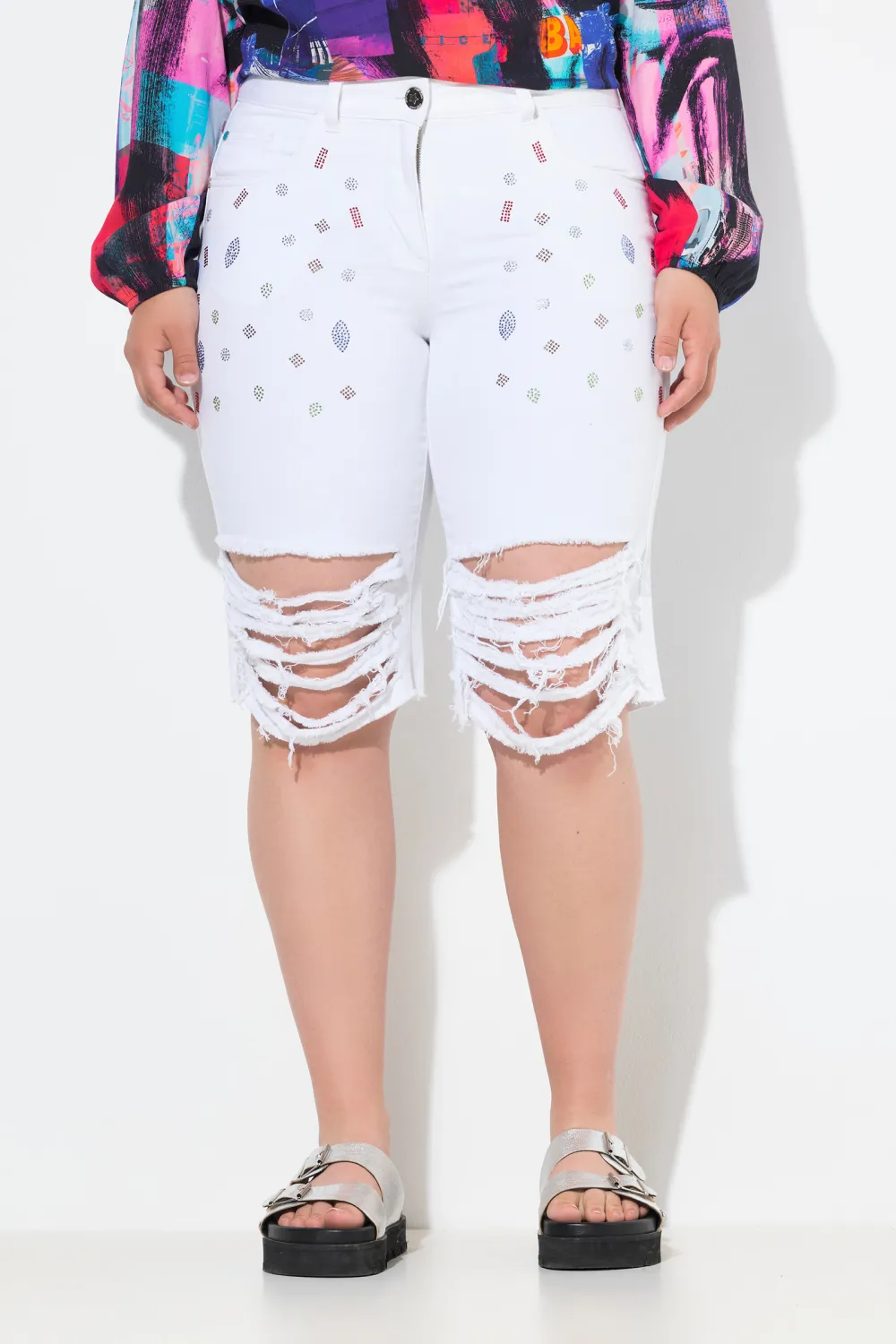 Ripped Denim Shorts