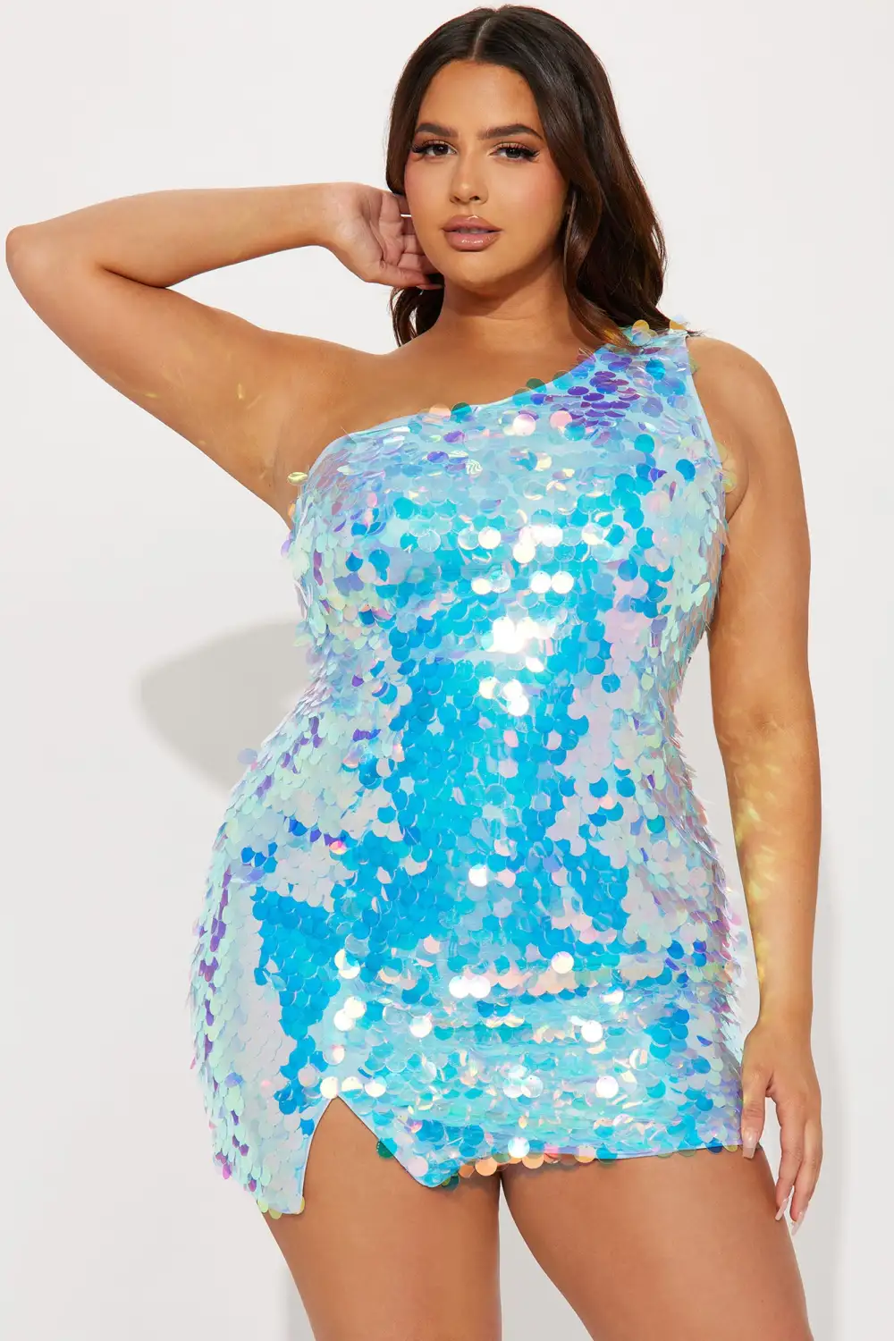 Party Is On Sequin Mini Dress - Aqua