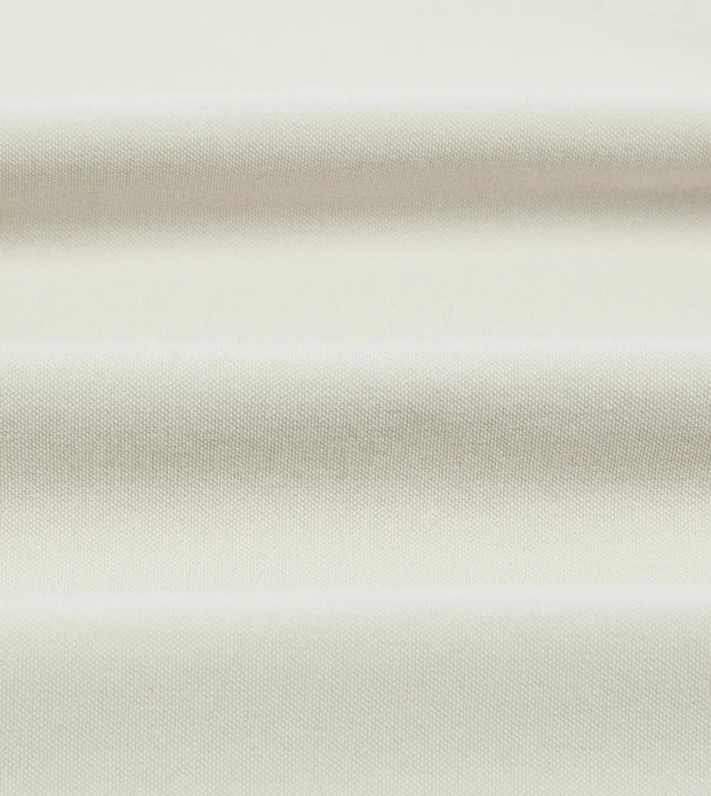 Ecru Cotton Polo Shirt Elegant Essential