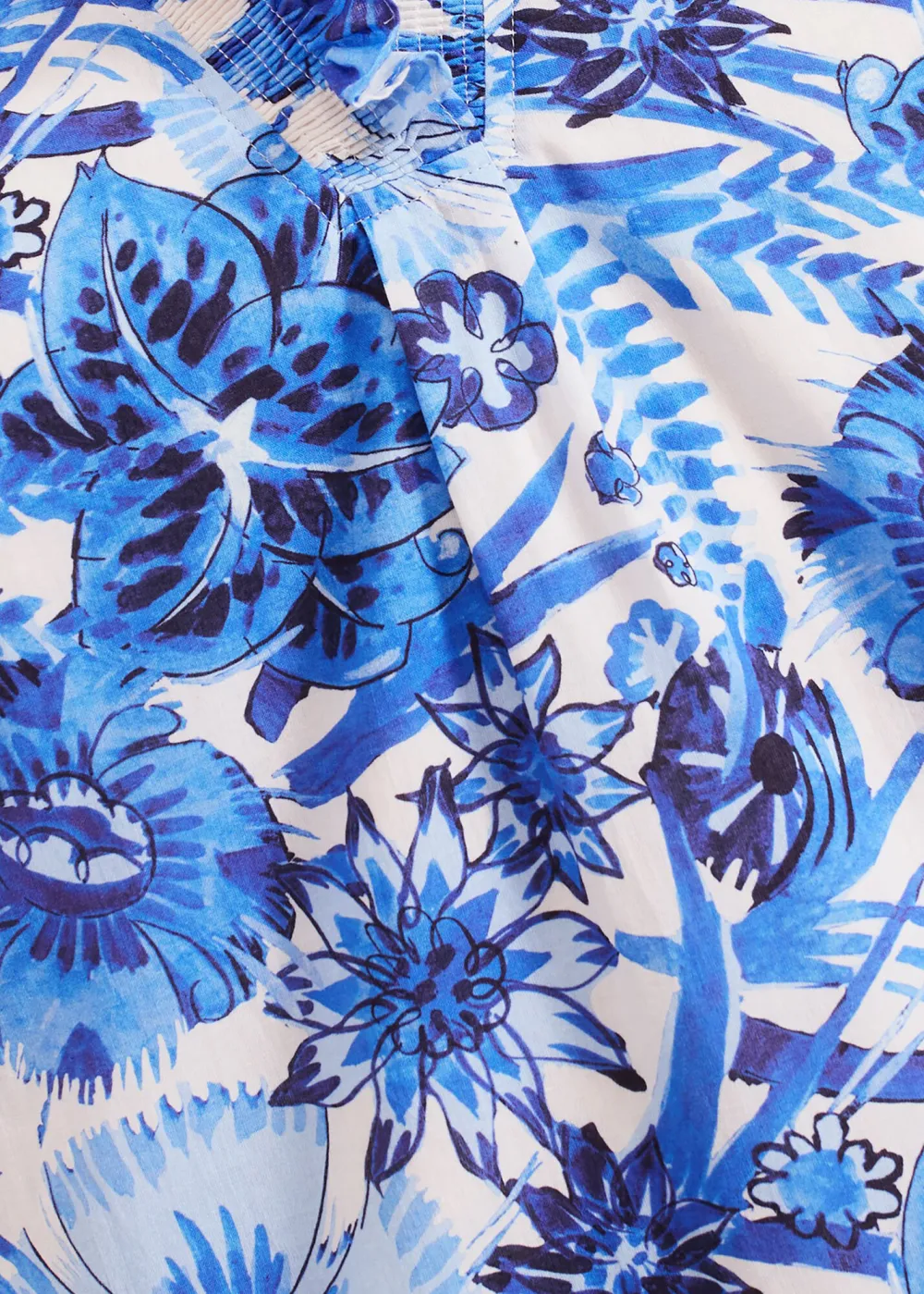 Cotton Romantic Floral Short Dress