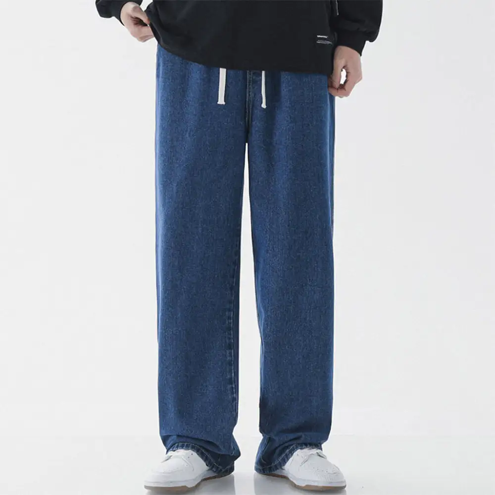 Relaxed Denim Wide Leg Pants