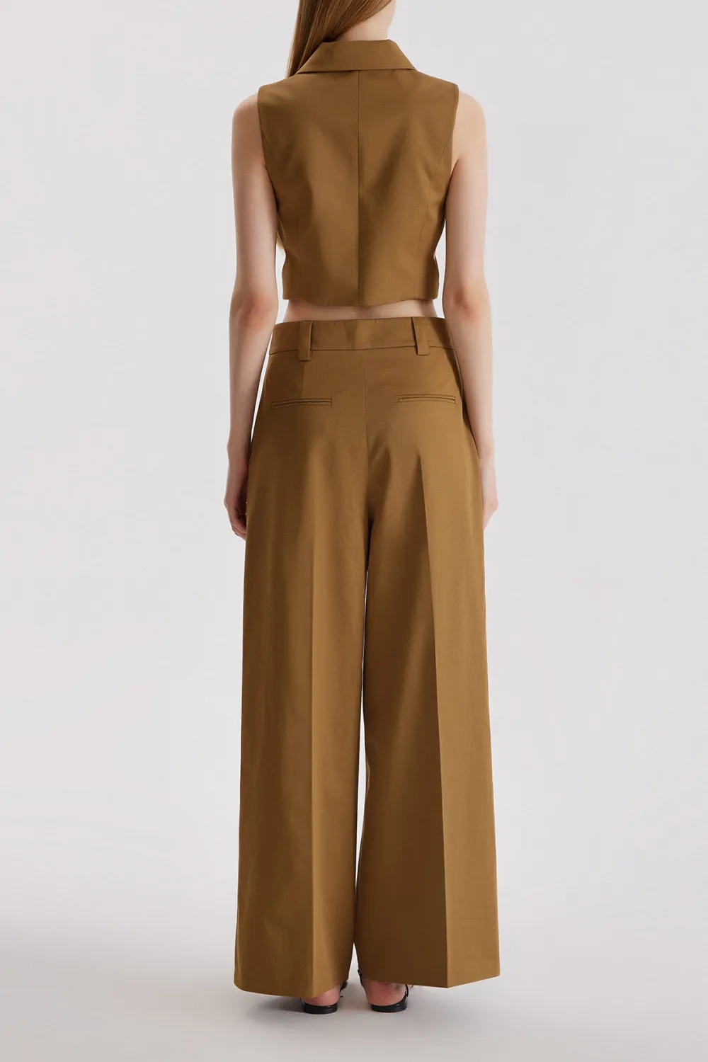 Lapel Vest-Khaki