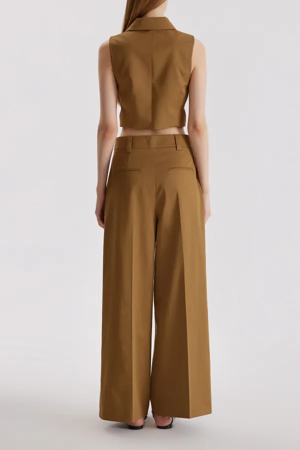 Lapel Vest-Khaki