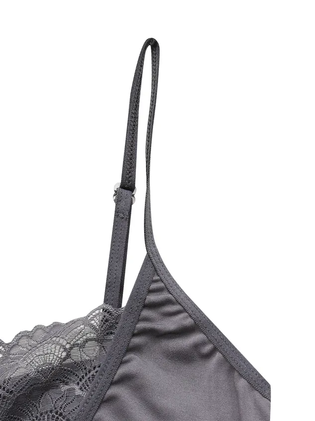 Lace Edge Sexy Perspective Plus Suspender Vest Bottomed Bra