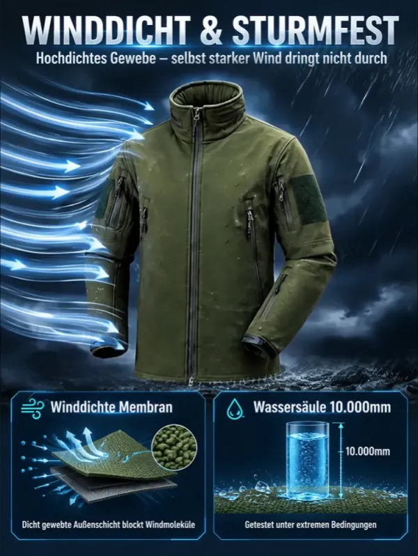 Men's Softshell Jacket Set Windproof Water-Resistant Fleece-Lined Durable