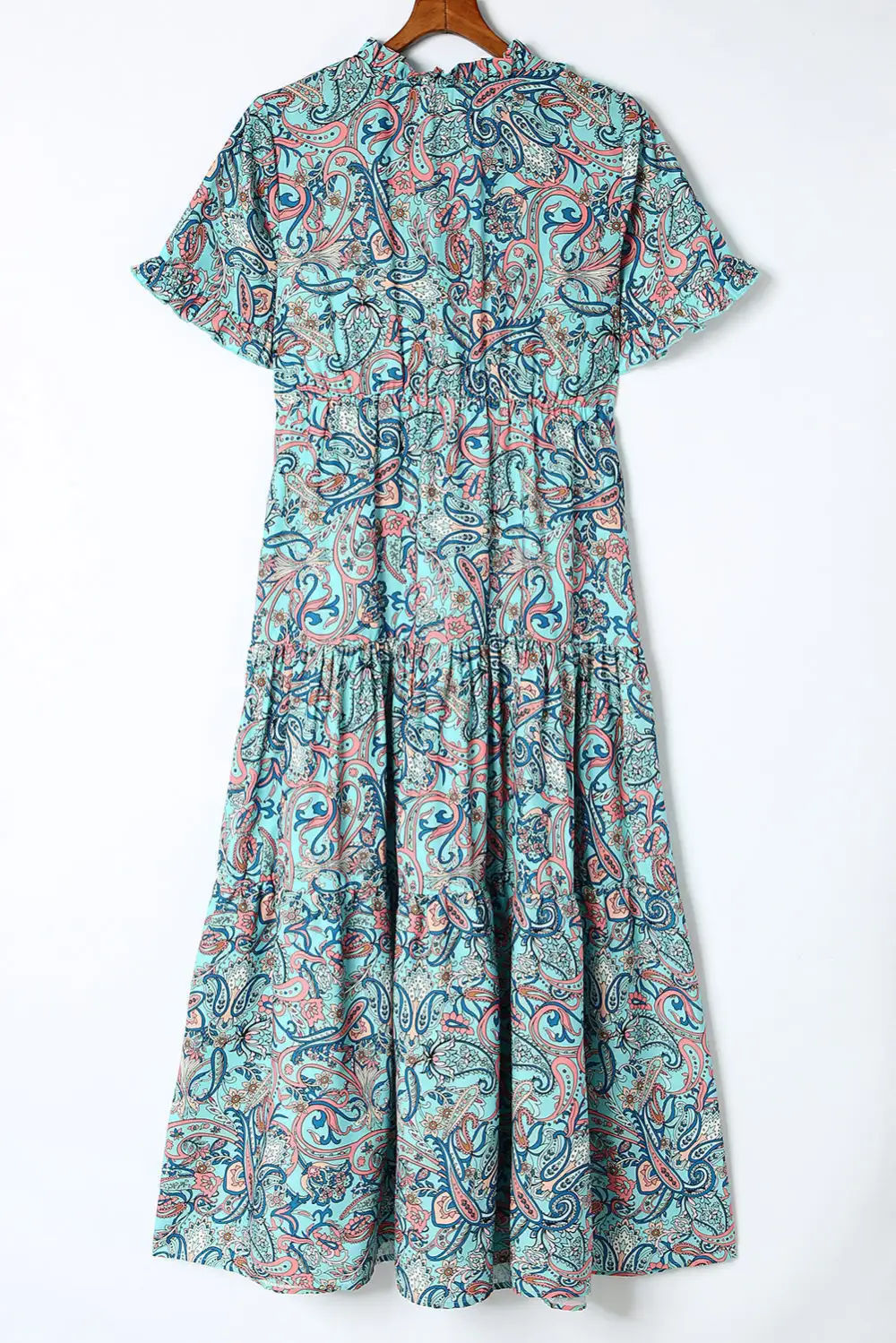 V-Neck Holiday Ruffle Tiered Maxi Dress