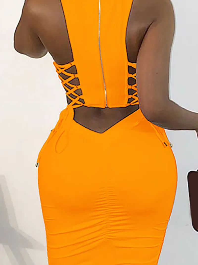 Ladies Casual Basic Sleeveless Dress