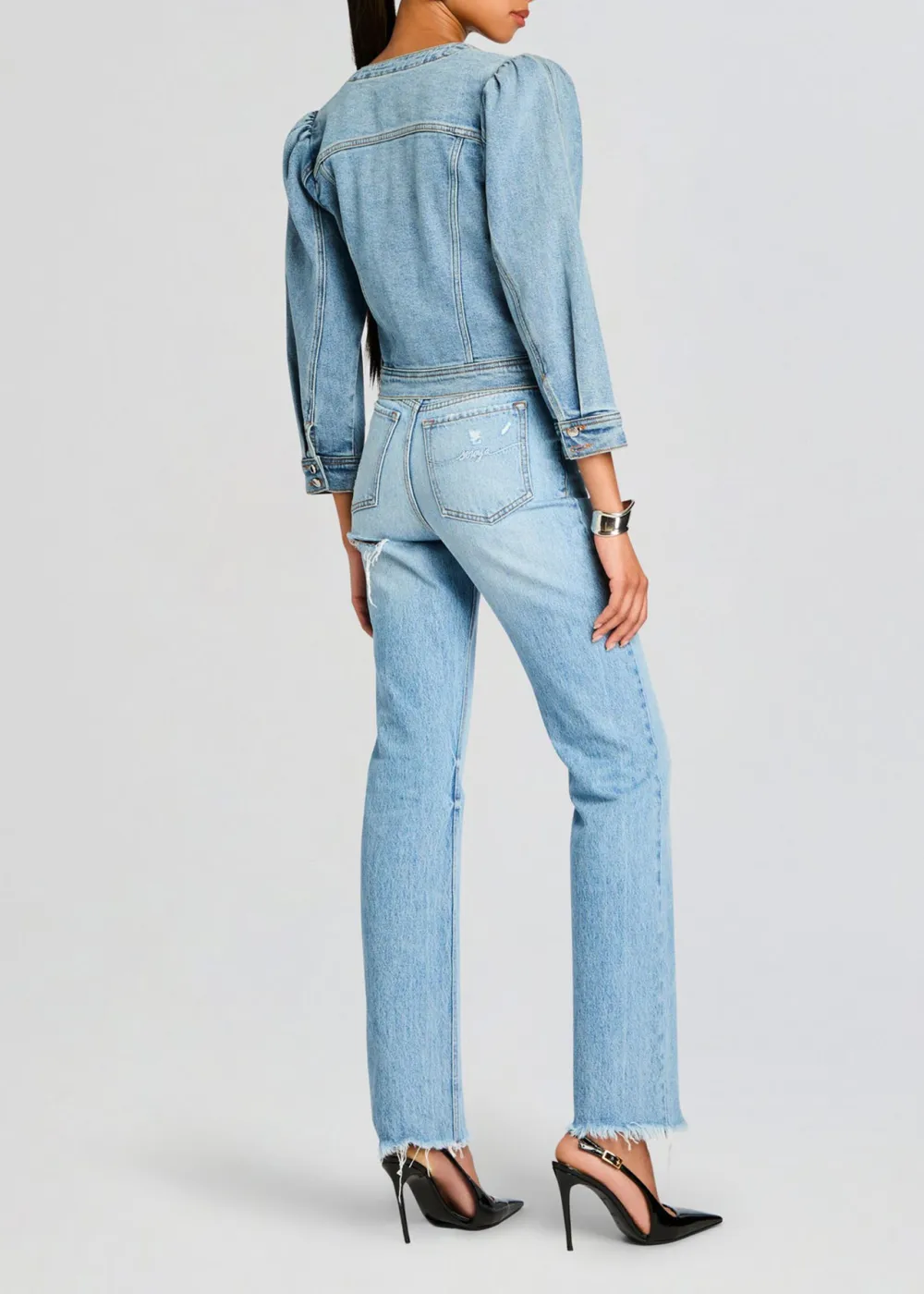 Bubble Sleeve Denim Jacket