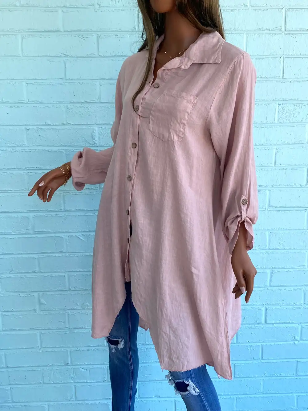 Button Roll Tab Tunic