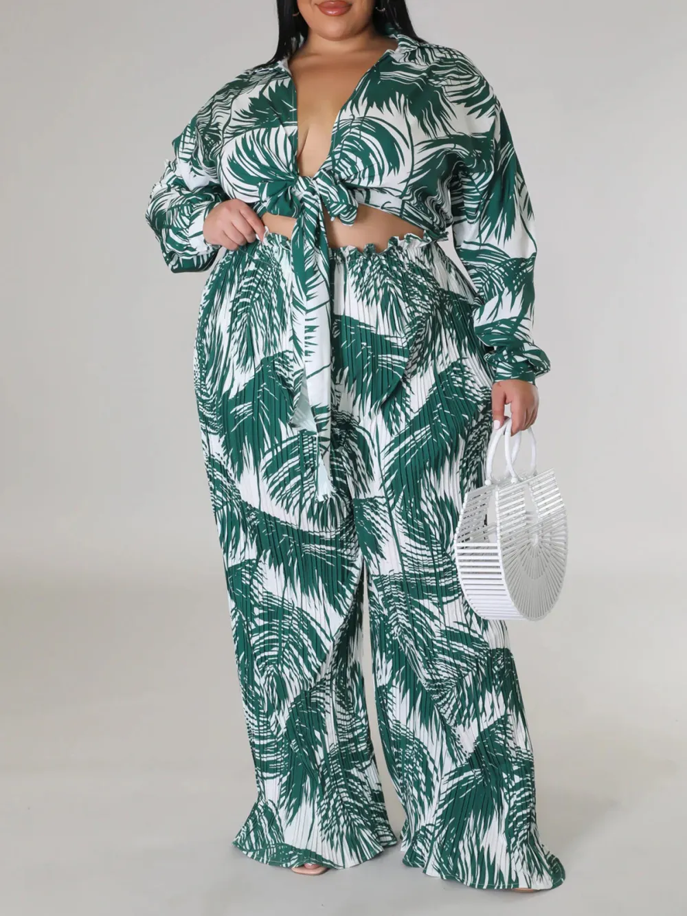 Women'S Stylish Tropical Print Pantsuit