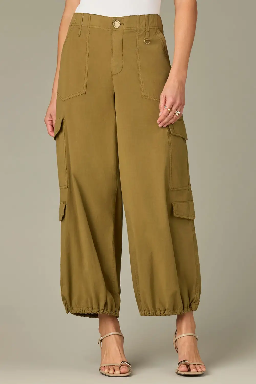 Petite Patch Pocket Cinched Hem Balloon Jogger Pants