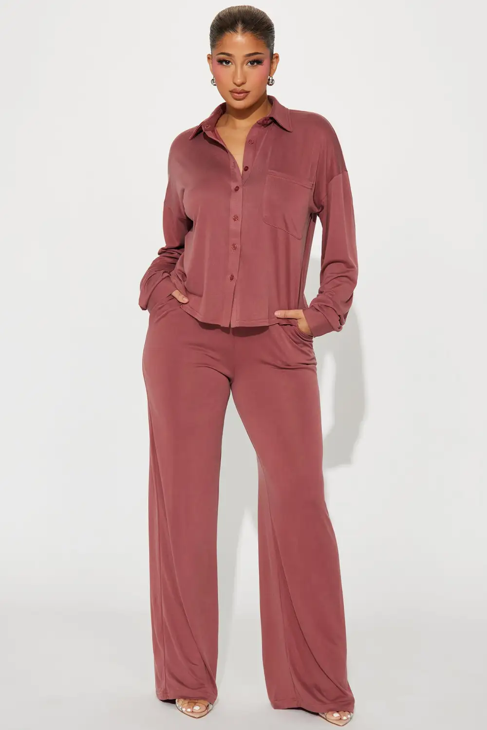 Taylor Super Soft Pant Set - Marsala