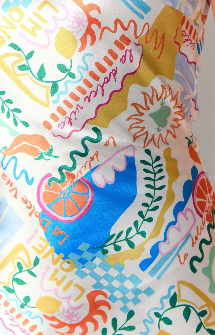 Satin Dolce Print Maxi Dress