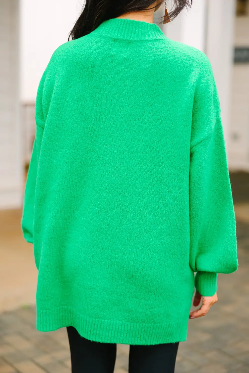 As It Happens Kelly Green Bubble Sleeve Sweater