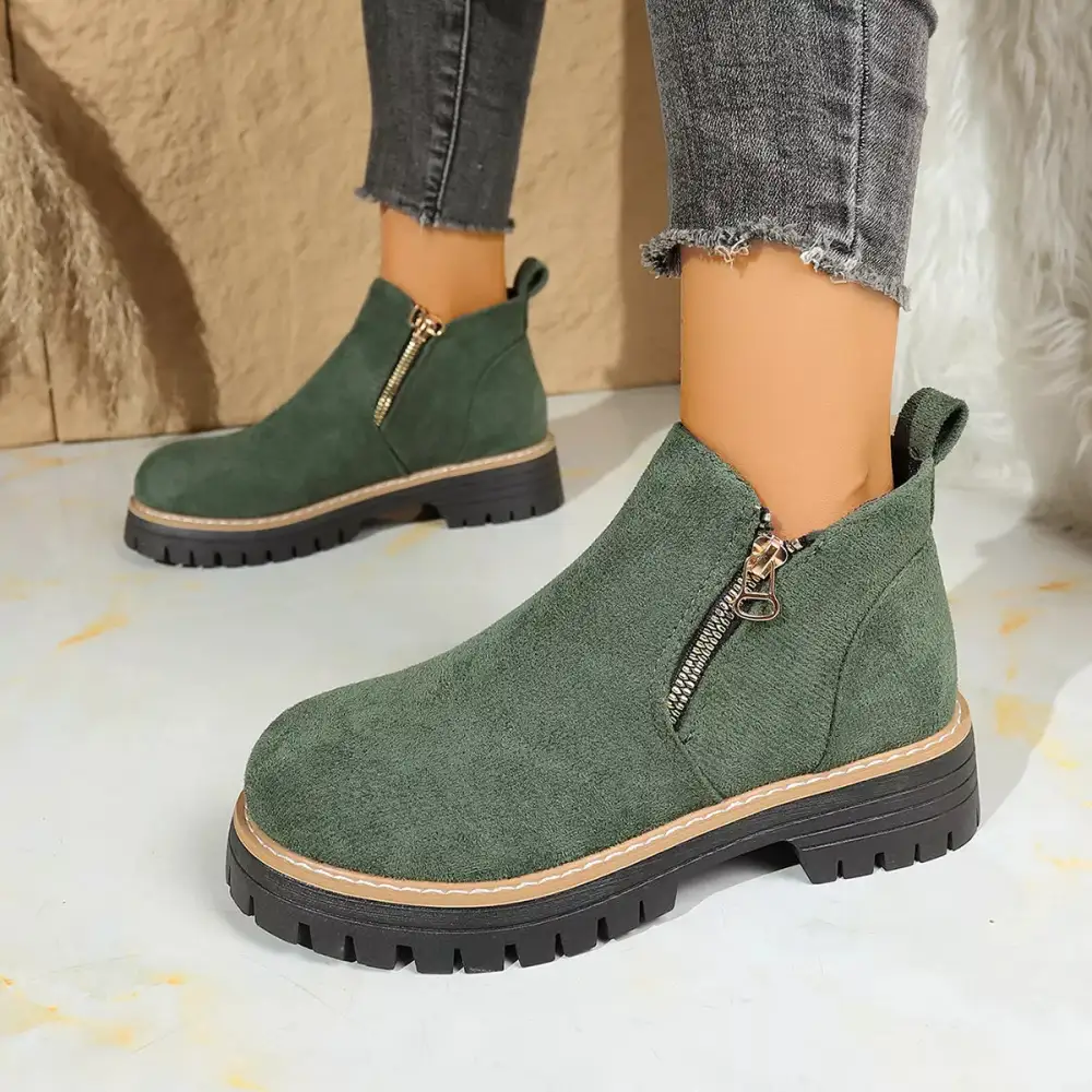 Classic Round Toe Platform Boots