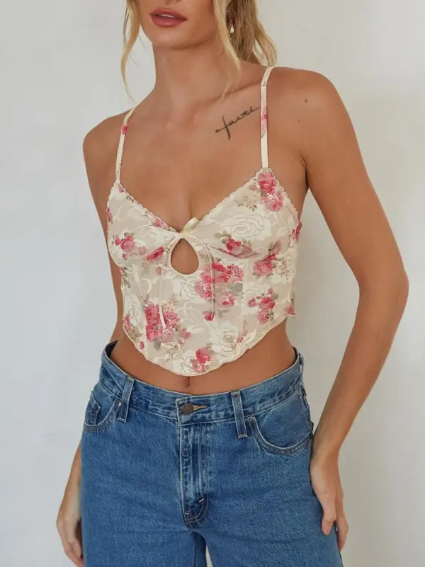 Lace Floral Corset Top