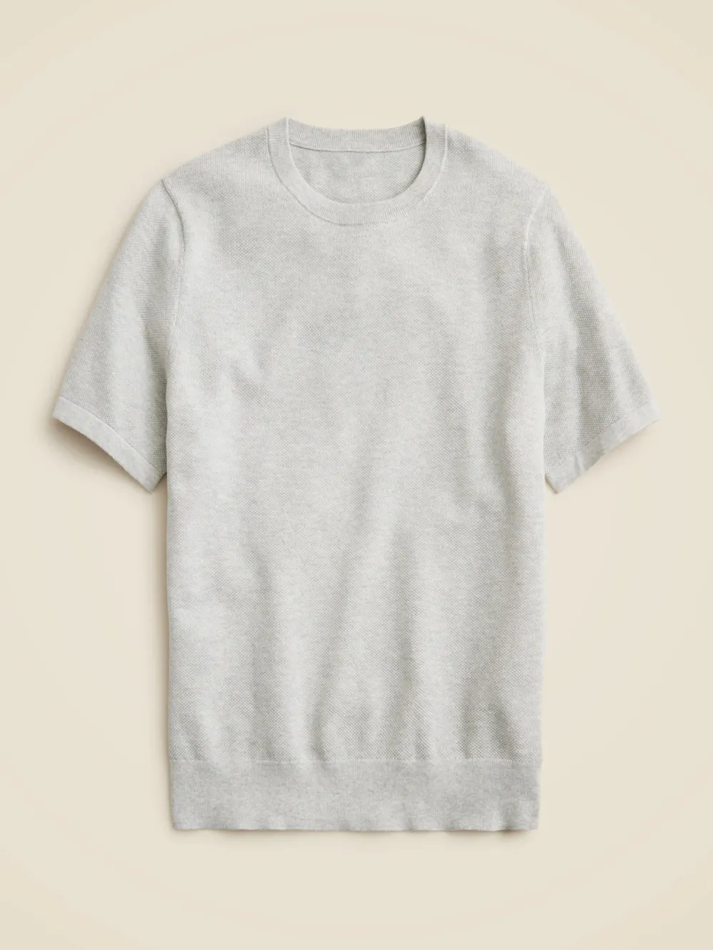 Light Gray Short Sleeve Knit Sweater