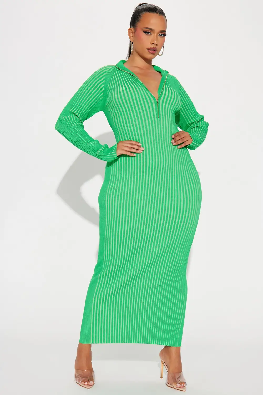 Keeping You Warm Sweater Maxi Dress - Kelly Green