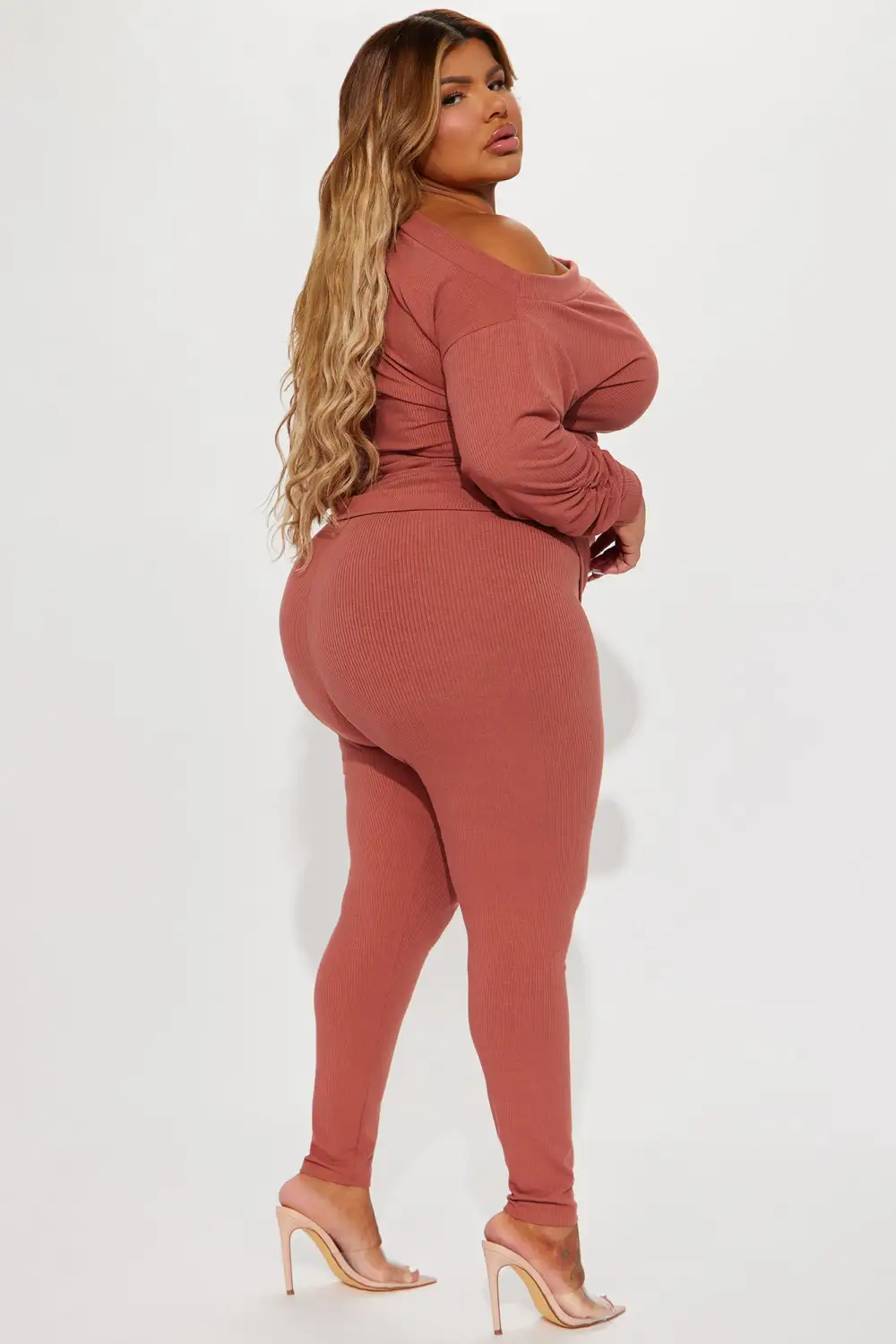 Taylor Off Shoulder Pant Set - Marsala