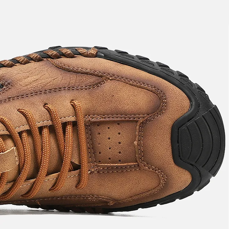 Men's Martin Boots Outdoor Leather Boots Mid-Top Cross-Border Plus Size Short Boots Casual Hiking Shoes