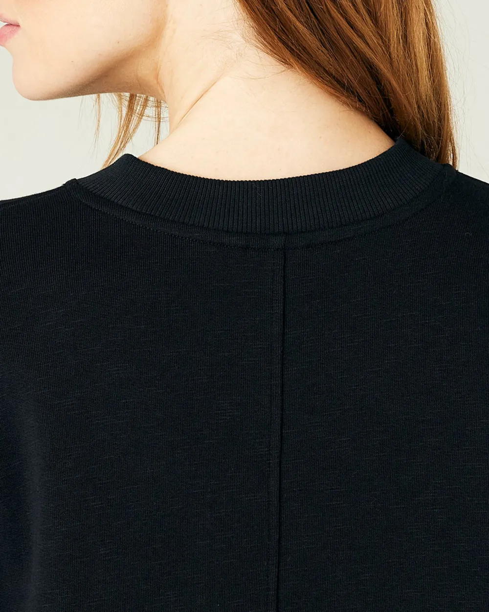 BLACK COTTON JERSEY TOP