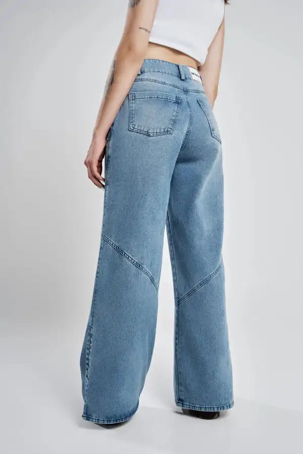 Double Waist Band Jean Pants