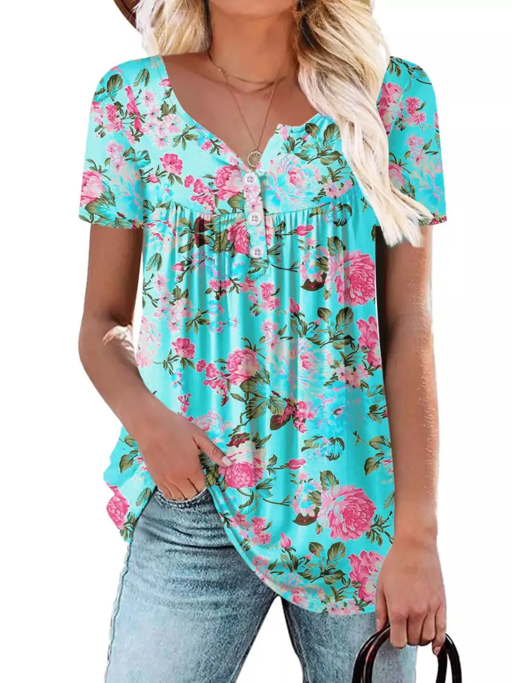 Floral Print Short Sleeve T-Shirt
