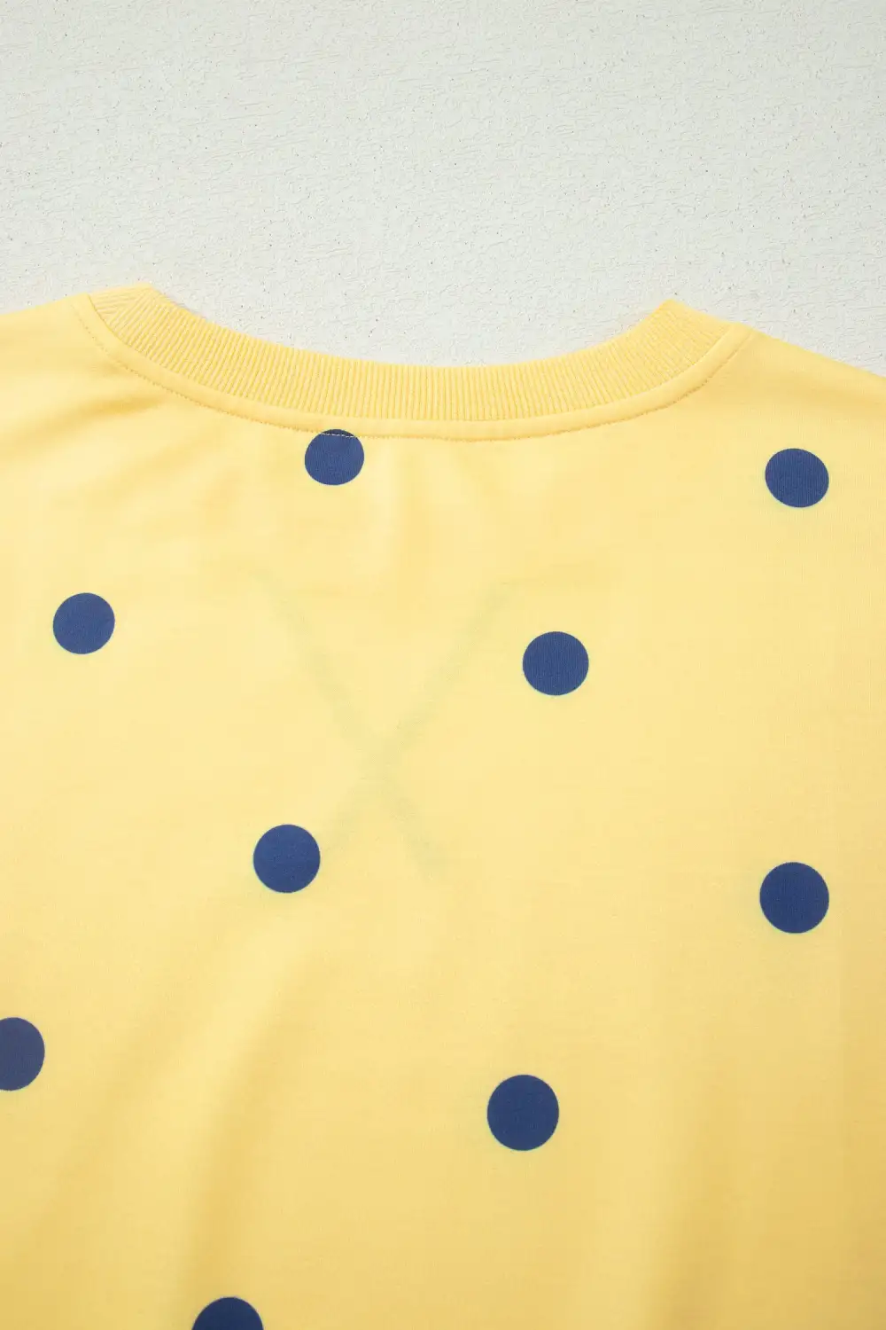 Polka Dot Print Crossed Seam Detail Oversize Tee