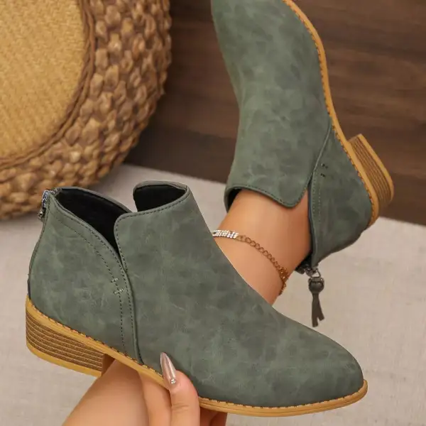 Versatile Pointed Toe Block Heel Boots