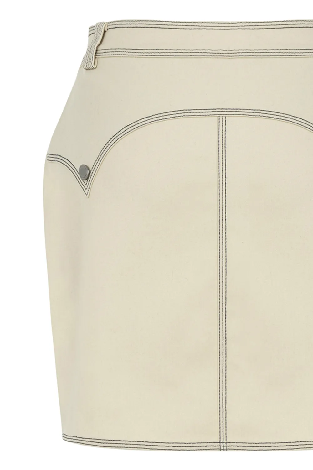 Denim Skirt-Beige