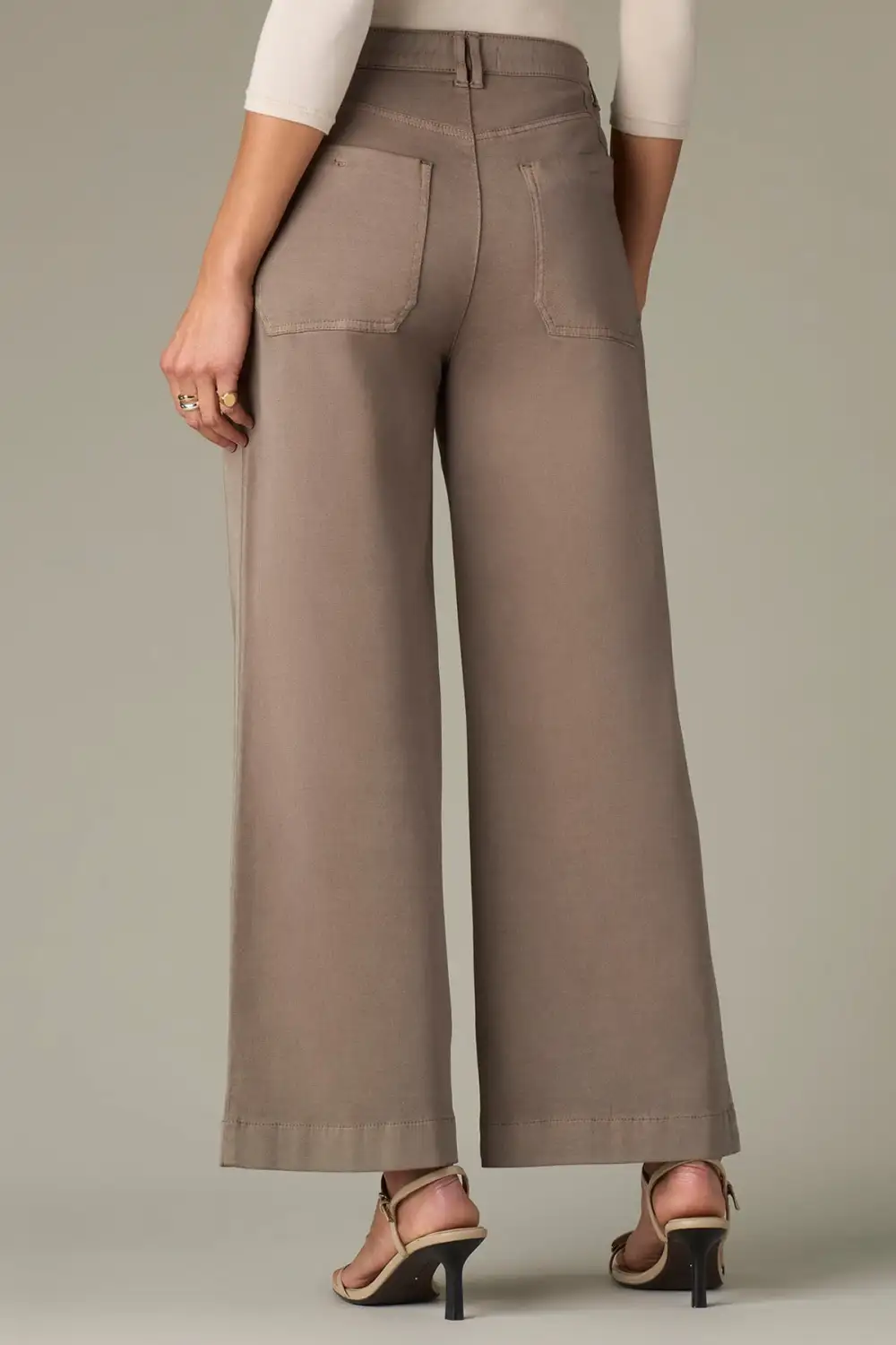 Petite V-Yoke Wide Leg Pants