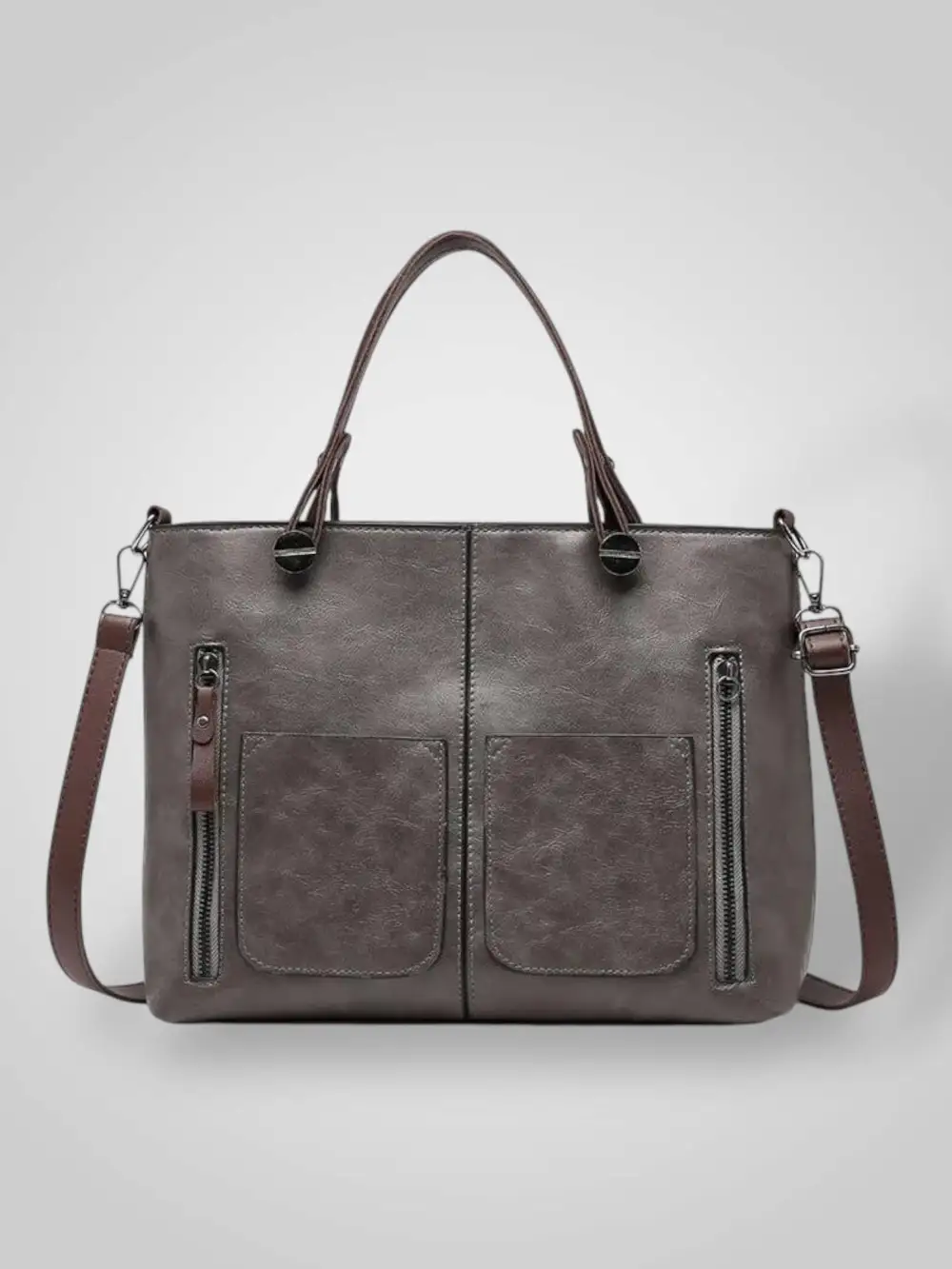 Structured Pebbled Leather Shoulder Bag